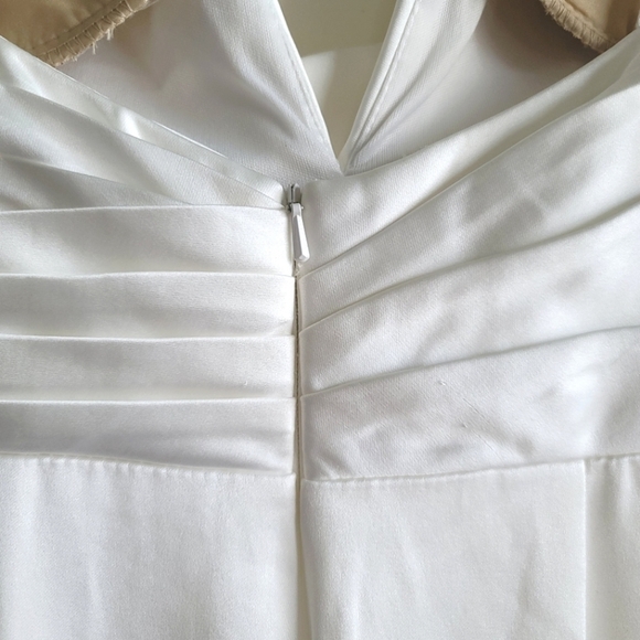 Ieena‎ for Mac Duggal,Plunging Faux Wrap  Evening Gown,White/Ivory, Size 8, NWT - Picture 11 of 14